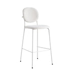 White / Black Boucle Bar & Counter Height Stools, Set of 2