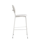 White / Black Boucle Bar & Counter Height Stools, Set of 2