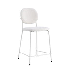 White / Black Boucle Bar & Counter Height Stools, Set of 2