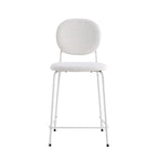 White / Black Boucle Bar & Counter Height Stools, Set of 2
