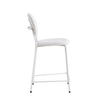 White / Black Boucle Bar & Counter Height Stools, Set of 2