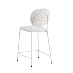 White / Black Boucle Bar & Counter Height Stools, Set of 2