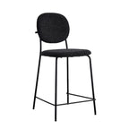 White / Black Boucle Bar & Counter Height Stools, Set of 2