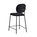 White / Black Boucle Bar & Counter Height Stools, Set of 2