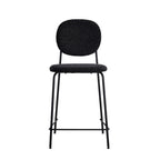White / Black Boucle Bar & Counter Height Stools, Set of 2