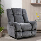 Orange / Smoke Grey / Brown Power Recliner Chair, Single Seat