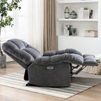 Orange / Smoke Grey / Brown Power Recliner Chair, Single Seat