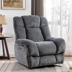 Orange / Smoke Grey / Brown Power Recliner Chair, Single Seat
