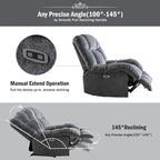 Orange / Smoke Grey / Brown Power Recliner Chair, Single Seat