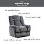 Orange / Smoke Grey / Brown Power Recliner Chair, Single Seat