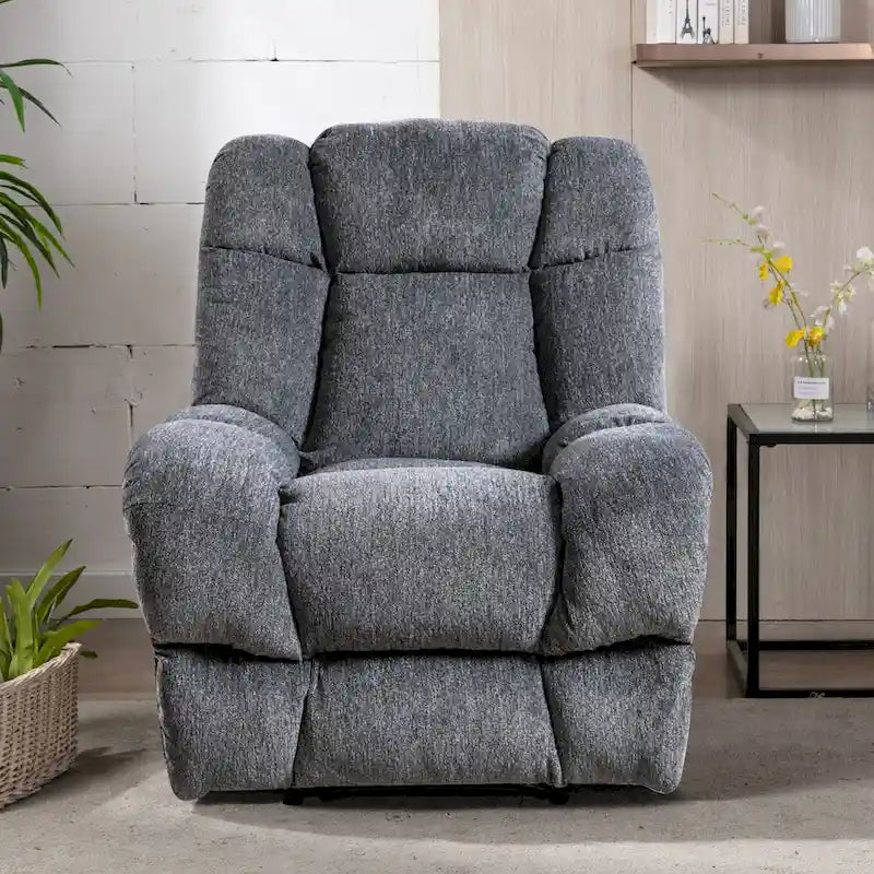 Orange / Smoke Grey / Brown Power Recliner Chair, Single Seat