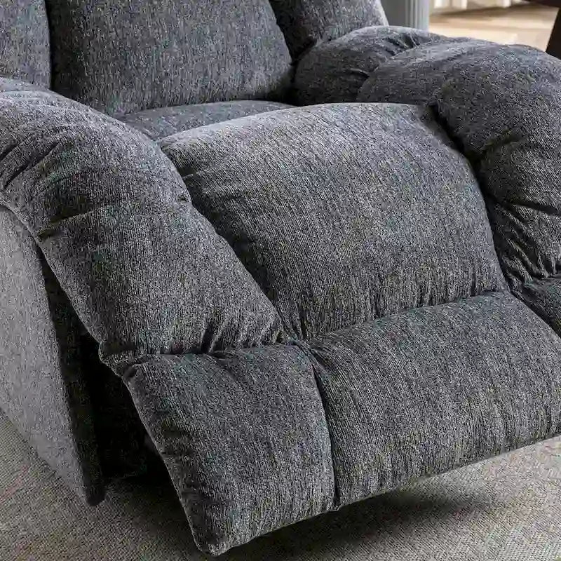 Orange / Smoke Grey / Brown Power Recliner Chair, Single Seat