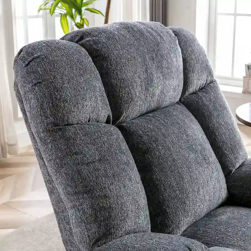 Orange / Smoke Grey / Brown Power Recliner Chair, Single Seat