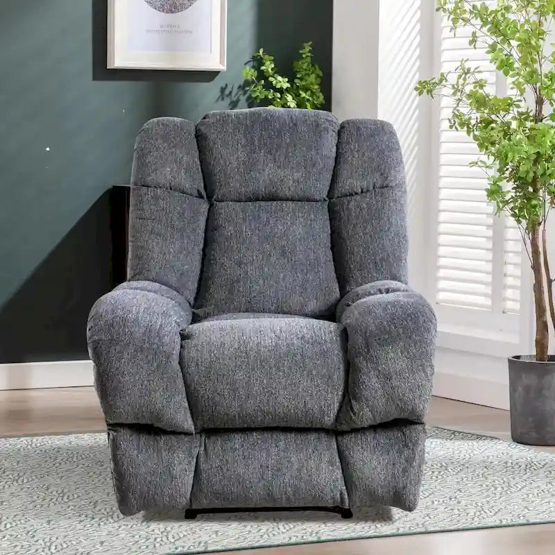 Orange / Smoke Grey / Brown Power Recliner Chair, Single Seat