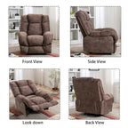 Orange / Smoke Grey / Brown Power Recliner Chair, Single Seat