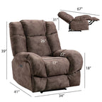 Orange / Smoke Grey / Brown Power Recliner Chair, Single Seat