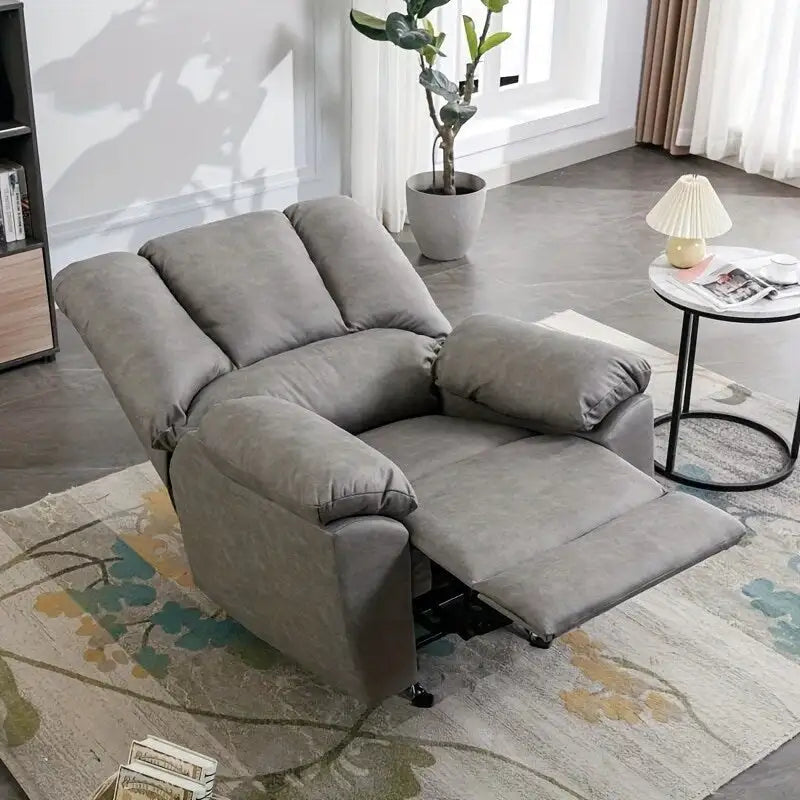 Orange / Smoke Grey / Brown Power Recliner Chair, Single Seat