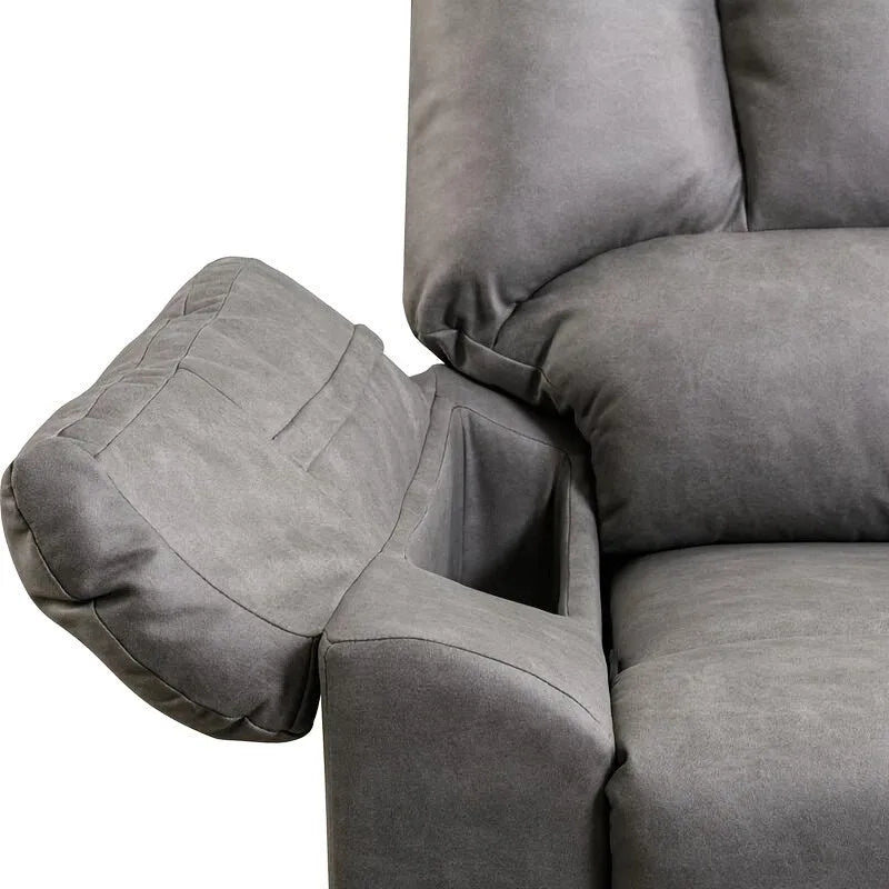 Orange / Smoke Grey / Brown Power Recliner Chair, Single Seat