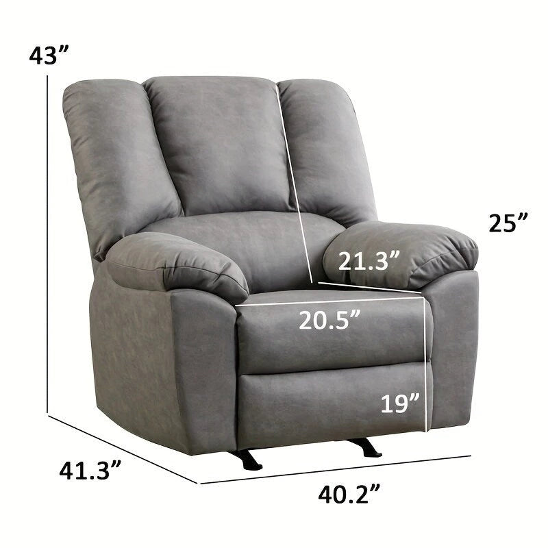 Orange / Smoke Grey / Brown Power Recliner Chair, Single Seat