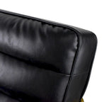 Black / Gold PU Leather Accent Arm Chair, Single Seat