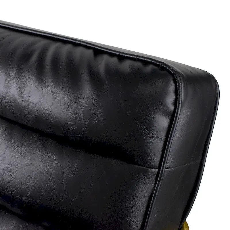 Black / Gold PU Leather Accent Arm Chair, Single Seat