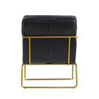 Black / Gold PU Leather Accent Arm Chair, Single Seat