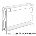 Glass/Chrome 2-Tier Modern Console Table, Single-Person Assembly
