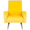 Mid-Century Retro Accent Club Chair, Single Seat – Yellow / Grey / Navy