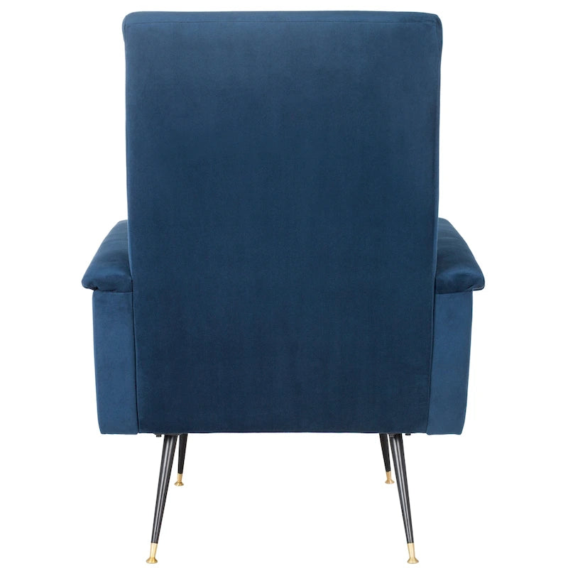 Mid-Century Retro Accent Club Chair, Single Seat – Yellow / Grey / Navy