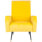Mid-Century Retro Accent Club Chair, Single Seat – Yellow / Grey / Navy
