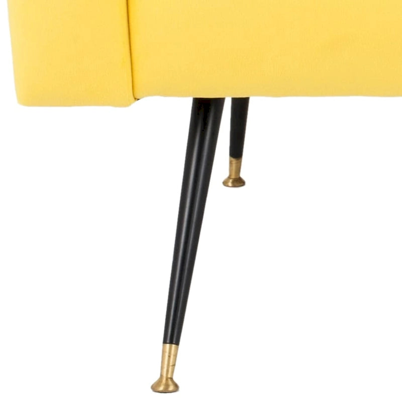 Mid-Century Retro Accent Club Chair, Single Seat – Yellow / Grey / Navy