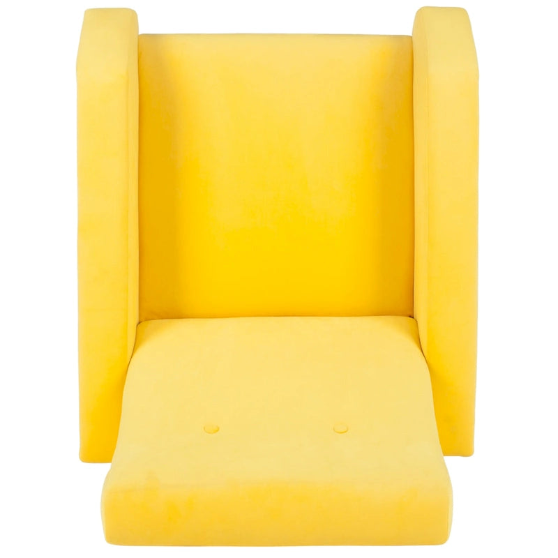 Mid-Century Retro Accent Club Chair, Single Seat – Yellow / Grey / Navy