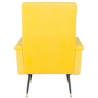 Mid-Century Retro Accent Club Chair, Single Seat – Yellow / Grey / Navy