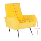Mid-Century Retro Accent Club Chair, Single Seat – Yellow / Grey / Navy