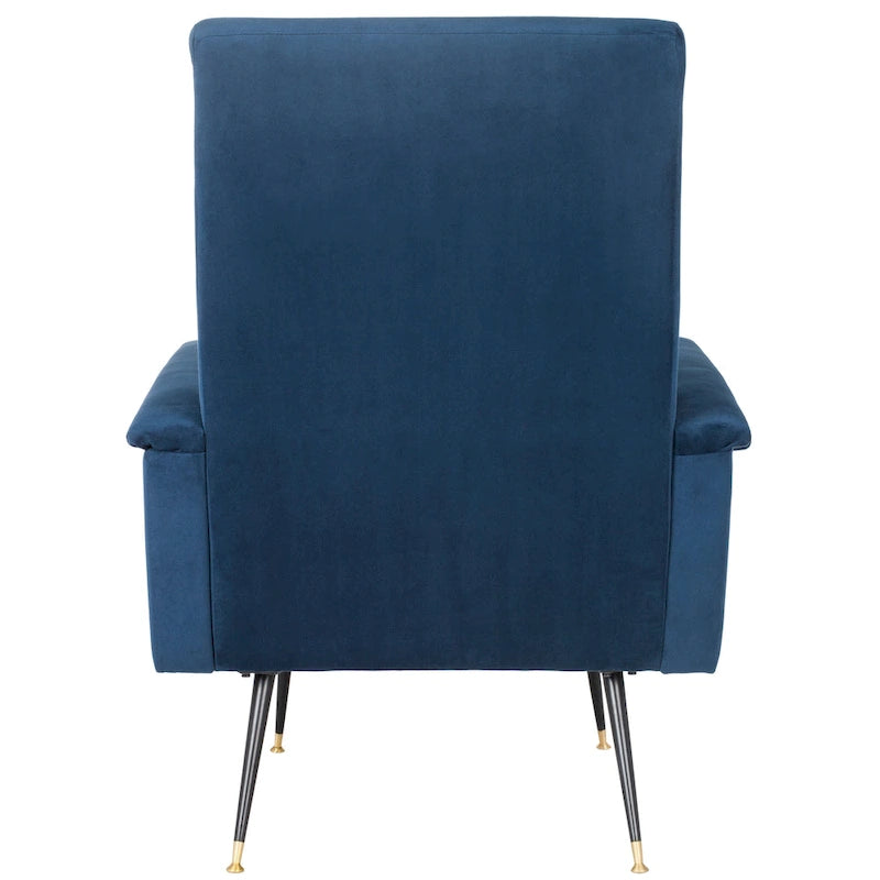 Mid-Century Retro Accent Club Chair, Single Seat – Yellow / Grey / Navy