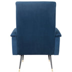 Mid-Century Retro Accent Club Chair, Single Seat – Yellow / Grey / Navy