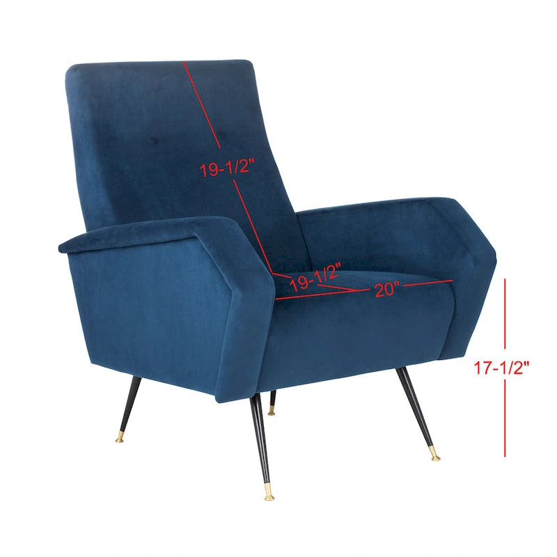 Mid-Century Retro Accent Club Chair, Single Seat – Yellow / Grey / Navy
