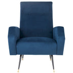 Mid-Century Retro Accent Club Chair, Single Seat – Yellow / Grey / Navy