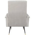 Mid-Century Retro Accent Club Chair, Single Seat – Yellow / Grey / Navy