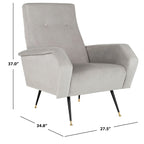 Mid-Century Retro Accent Club Chair, Single Seat – Yellow / Grey / Navy