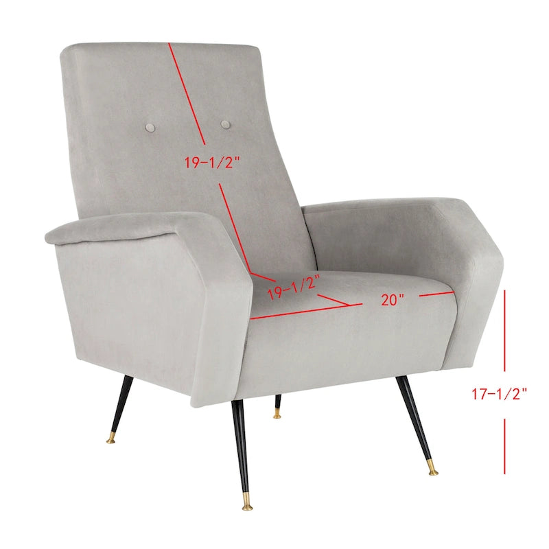 Mid-Century Retro Accent Club Chair, Single Seat – Yellow / Grey / Navy