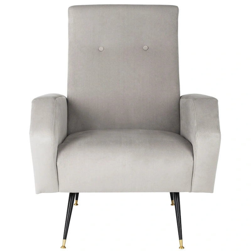 Mid-Century Retro Accent Club Chair, Single Seat – Yellow / Grey / Navy