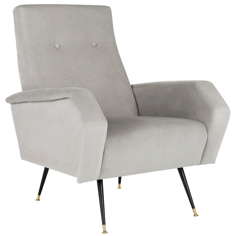 Mid-Century Retro Accent Club Chair, Single Seat – Yellow / Grey / Navy