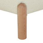 Ivory / Cream / Light Brown Faux Shearling Accent Chair, Natural / Black Legs, Single Seat – 26"W x 26"D x 28"H