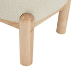 Ivory / Cream / Light Brown Faux Shearling Accent Chair, Natural / Black Legs, Single Seat – 26"W x 26"D x 28"H