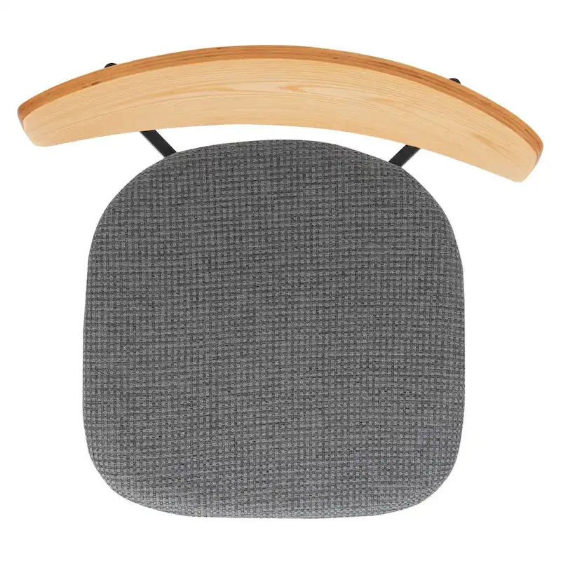 Dining Chair Set of 2, Mid-Century Style, Oak/Walnut Frame with Grey/Black Cushion