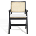 Walnut/Black/White/Natural Rattan Back Armchair, Single Seat