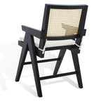 Walnut/Black/White/Natural Rattan Back Armchair, Single Seat