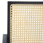 Walnut/Black/White/Natural Rattan Back Armchair, Single Seat