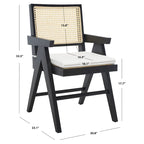 Walnut/Black/White/Natural Rattan Back Armchair, Single Seat